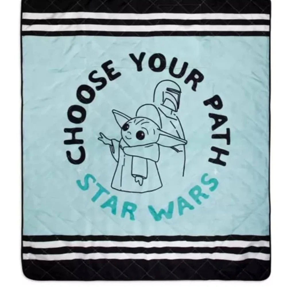 NWT Star Wars Grogu Mandalorian Reversible Picnic Blanket Tote